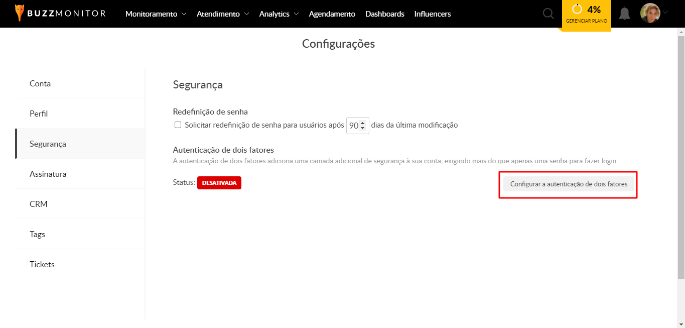 tutorial para desativar autenticação de dois fatores