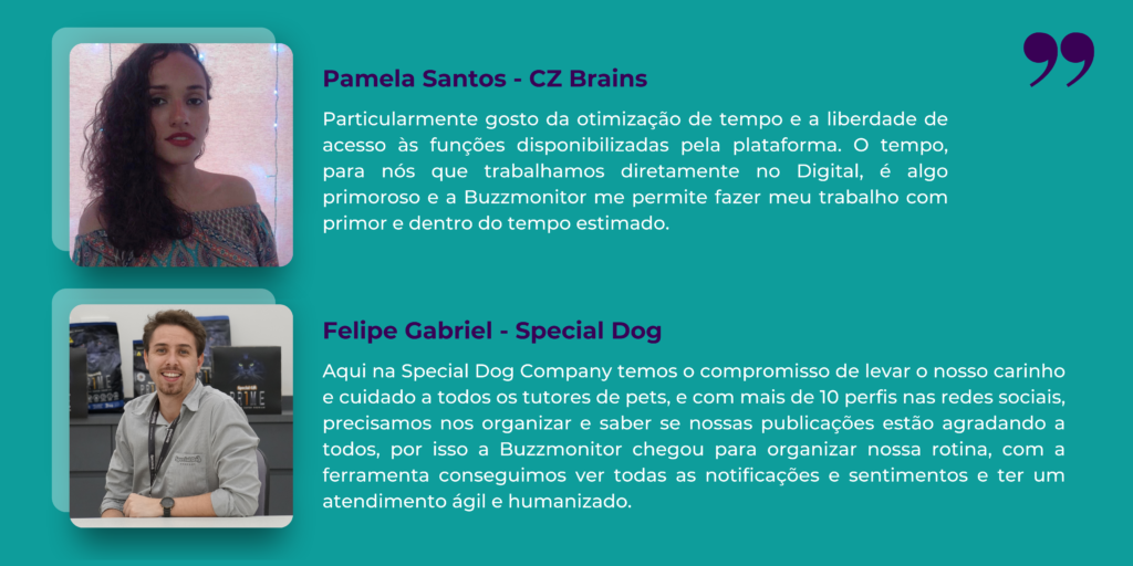 Dia do Cliente Buzzmonitor - depoimentos CZ Brains e Special Dog