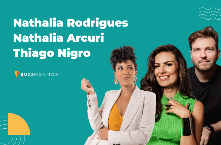 Influenciadores de destaque [finanças]:  Nathalia Rodrigues, Nathalia Arcuri e Thiago Nigro