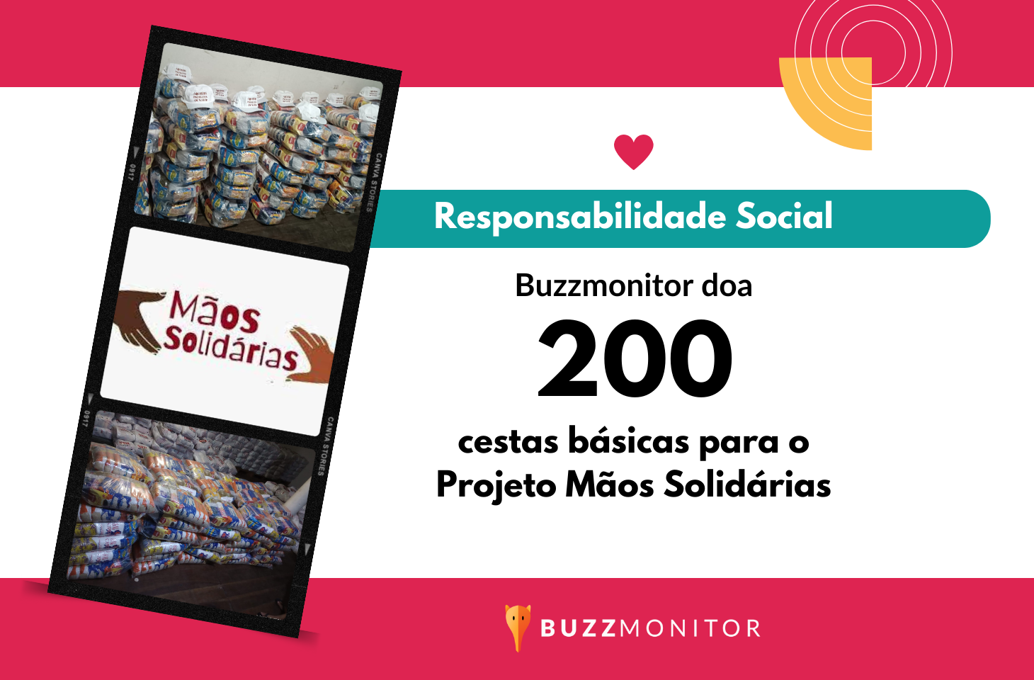 Responsabilidade Social: Buzzmonitor doa 200 cestas básicas para o Projeto Mãos Solidárias