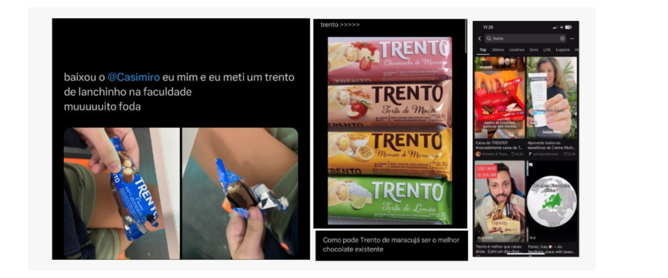 imagem de publicações com o chocolate Trento