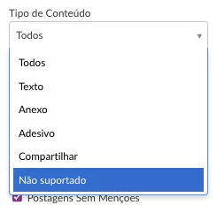 Filtro de tipo de conteúdo para mensagens privadas de Instagram