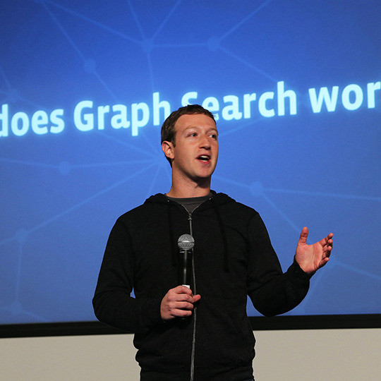 mark zukemberg, criador do facebook, rede que lançou o Graph Search